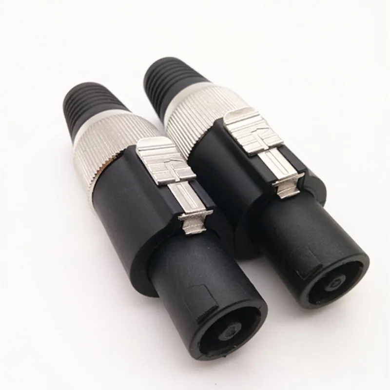 Nova boa qualidade de metal escudo alto-falante conector 4pin altofalante macho 4 pólo plug macho profissional áudio tomada conector