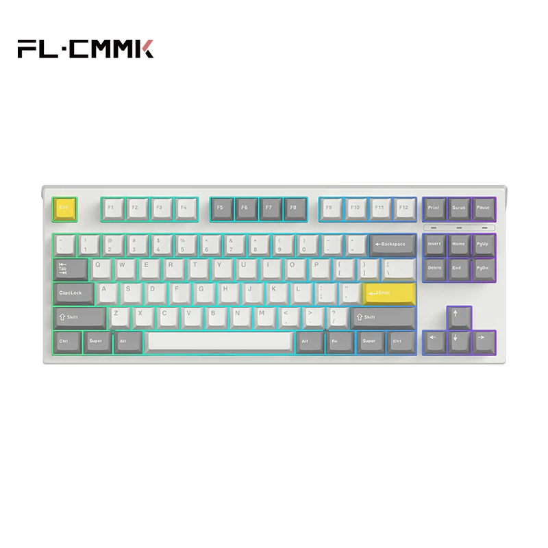 Esports-teclado sem Fio de Tecla Completa sem Perfurador Iluminação Rgb 87 Teclas Tkl Modo Único com Fio Bluetooth Hot-swappable Gp87 fl ·
