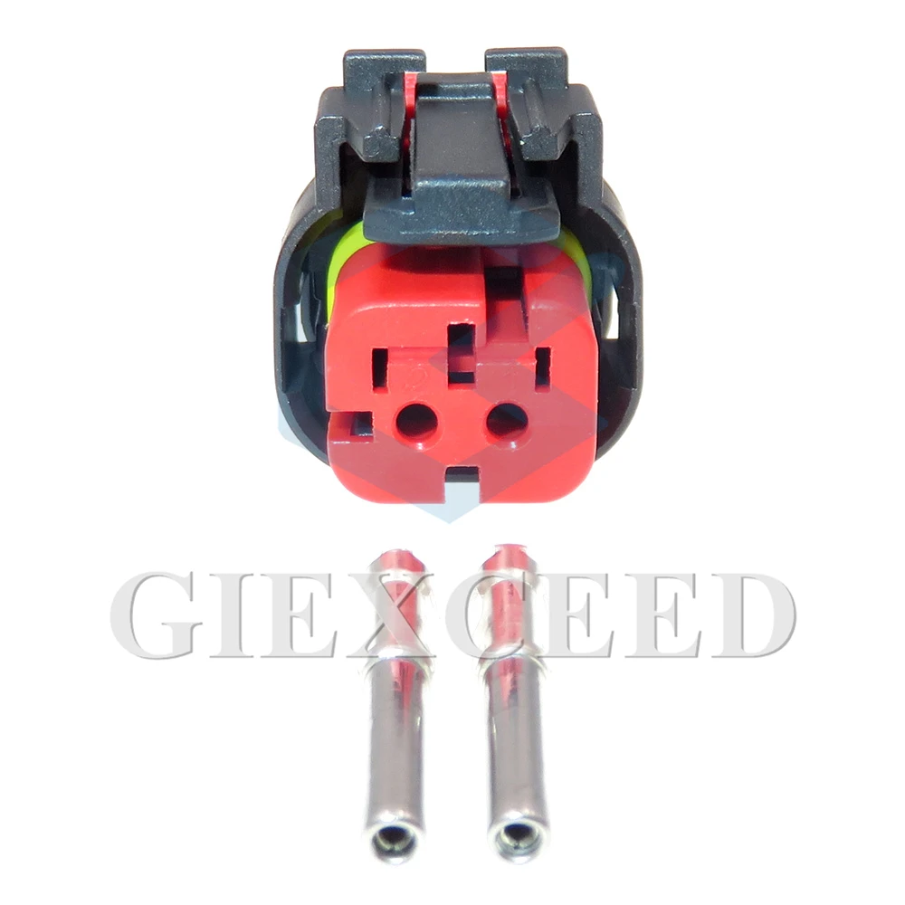 2 Sets 2 Pin Waterproof Plug 776427-1 776522-1 Red Car Excavator Carter Camshaft Sensor Socket AC Assembly With Terminal