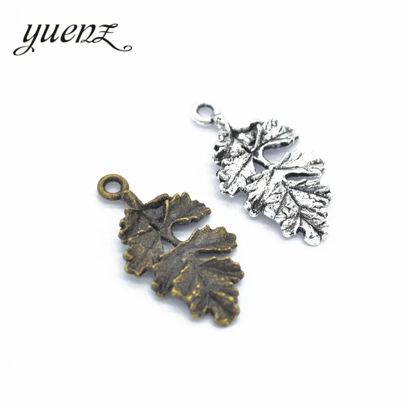 YuenZ 7pcs 2 Color Antique Silver color tree leaf Charms  Metal Alloy Jewelry Diy Accessories 32*18mm Q327