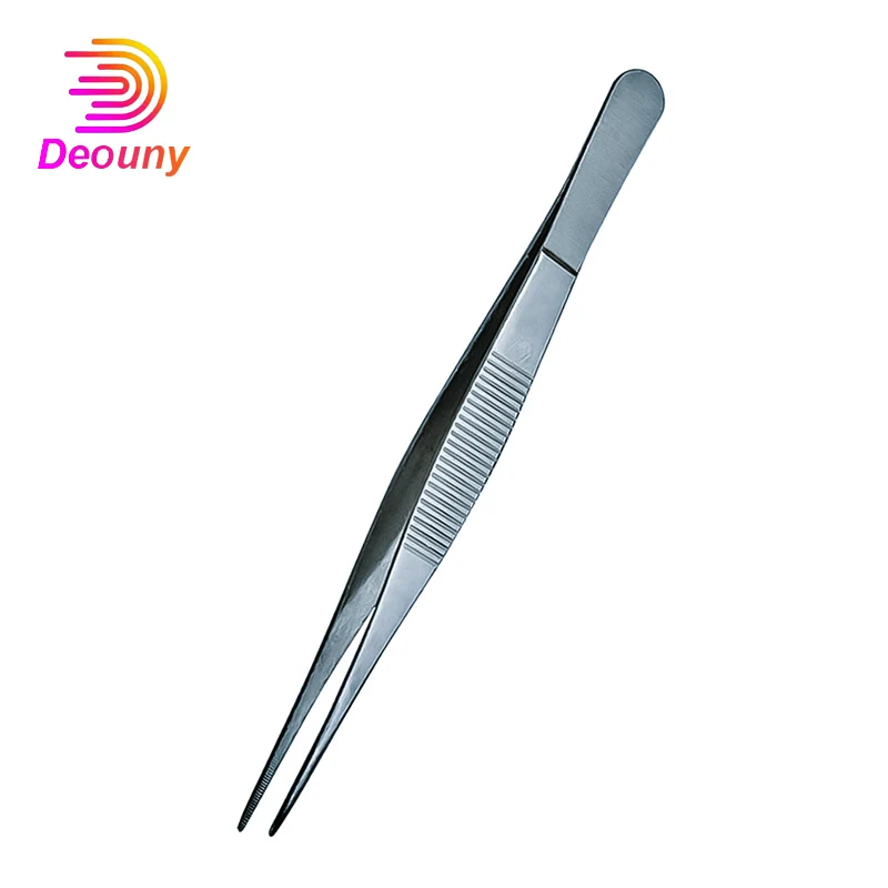 DEOUNY Cocktail Garnish Tongs Ornamental Long Tong Lengthened Tweezers Cleaning Flat Stainless Steel Clip Bar Tools