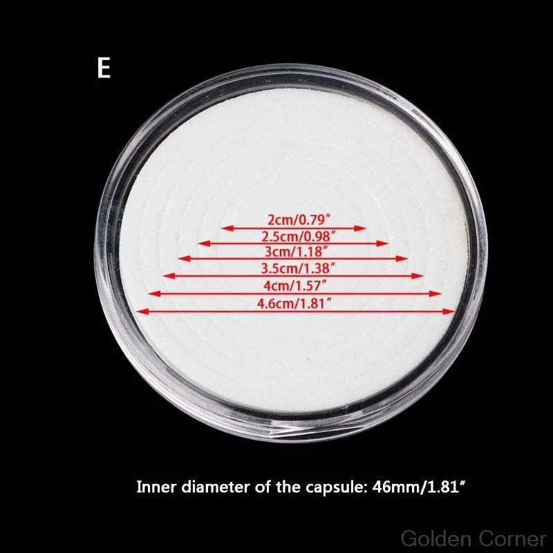 20Pcs Clear Round 46mm Direct Fit Airtight Coin Capsules Holder Display Storage Case With EVA Gasket Pad Ring 16-40mm S25 20