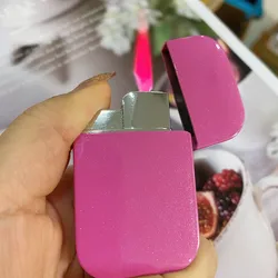 Butane Lighter Creative Pink Flame Flashlight Lighter Portable Metal Turbine Outdoor Windproof Cute Girl Cigarette Lighter