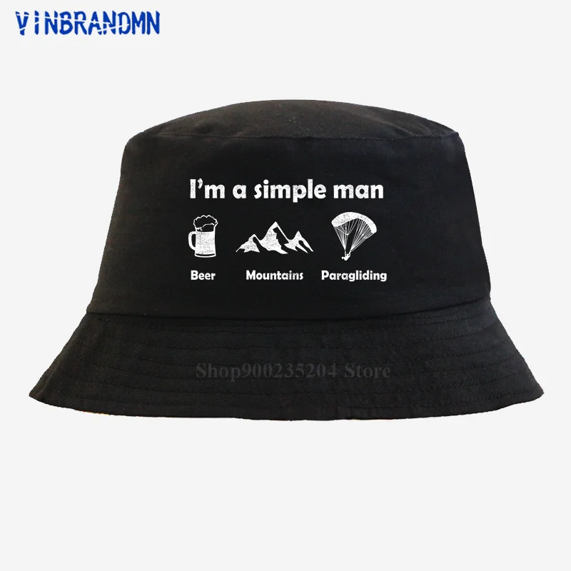 Панама летняя в стиле ретро с надписью «I am a simple man»