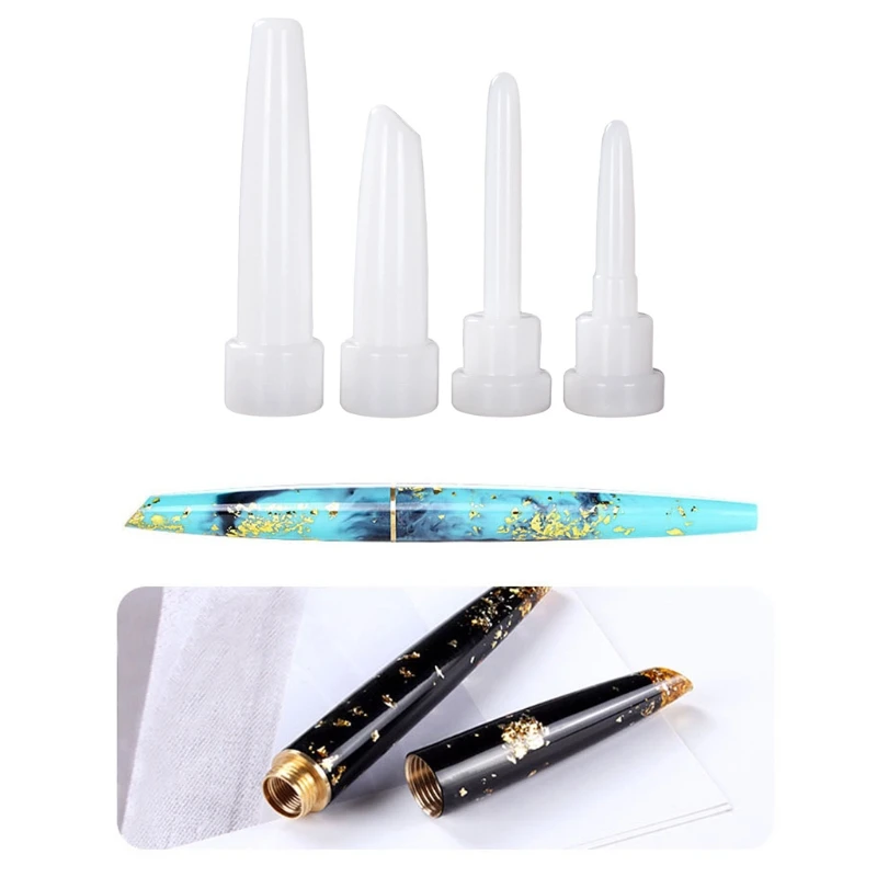 1 Set Fountain Pen Epoxy Resin Mold Cylinder Pen Shape Silicone Mould DIY Crafts Candle Casting Tools