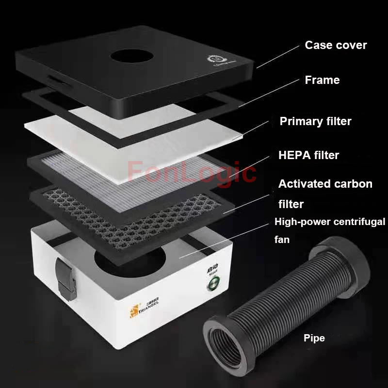 M-triangel-Extractor de humos para soldadura de escritorio, purificador de humo con filtro de 3 capas, sistema de purificación para reparación de teléfonos, soldadura