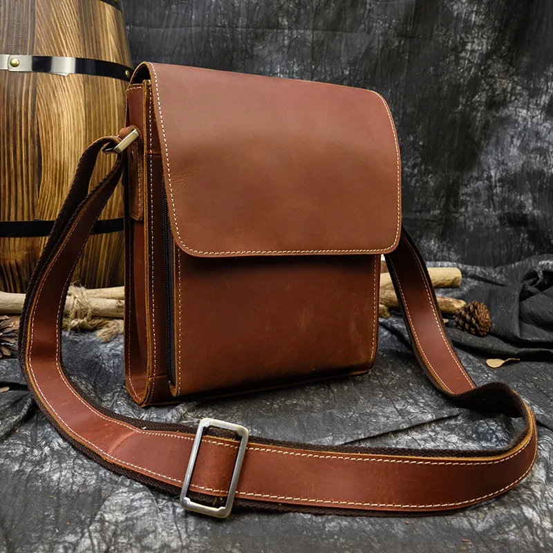 Vintage shoulder bags for women new 2021 men leather messenger bag crossbody bags genuine leather sling bag outdoor man\'s bags