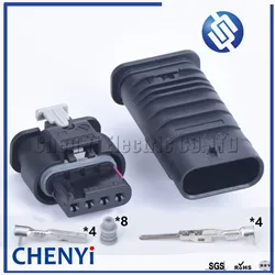 2 set 4 Pin waterproof auto cable connector plug 1718657-1 autonomous water temperature sensor plug 4F0 973 704 For Weichai