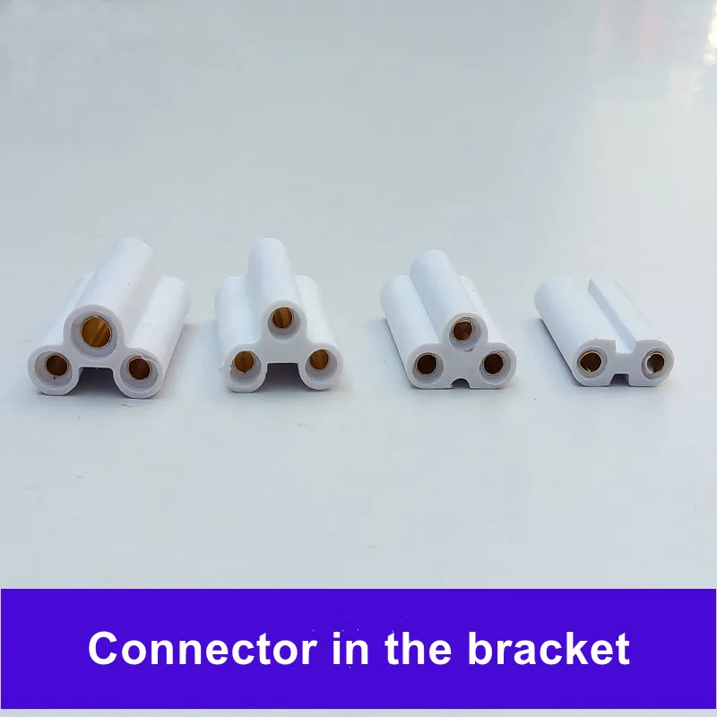 5pcs LED Light Fluorescent Connector Seamless Joint Unit Used For T4 T5 T8 Tube Lamp 2 Pins 3 Pins Rigid Connectors Copper Core