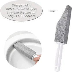 Pumice Stone Toilet Brush, Household Toilet Bowl Cleaner Limescale Stain Remover with Long Plastic Handle 2020 New Arrivals