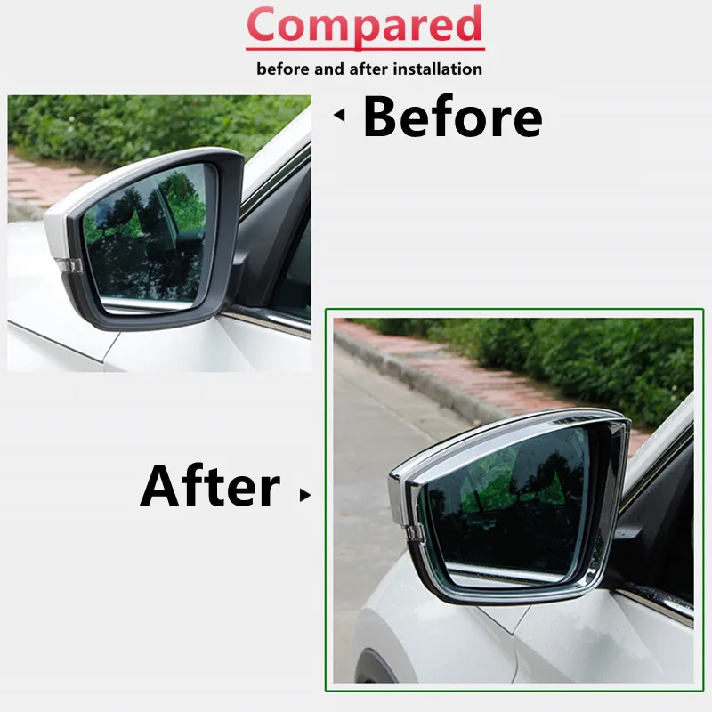 For Skoda Kodiaq 2017 2018 Car Side Door Rearview Turning Mirror Rain Eyebrow frame panel cover ABS Chrome Accessories 2 pcs