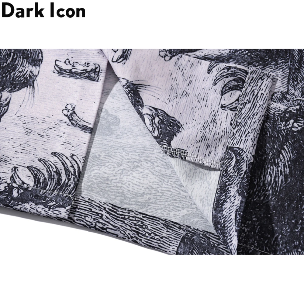 Dark Icon Hawaiian Shirt Men Summer Beach Holiday Men\'s Shirts Vintage Street Male Top