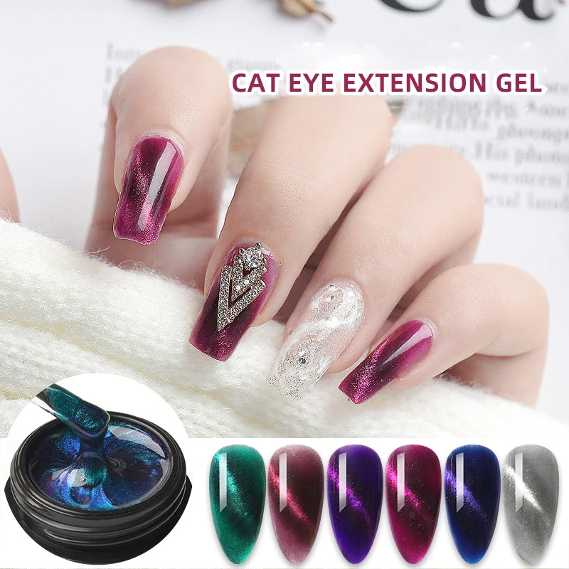 SKVP Cat Eye UV Gel Nail Polish Magnetic 5D Magnet Laser Nail Varnish Star Jade Effect Soak Off UV Gel Nail Art Lacqure