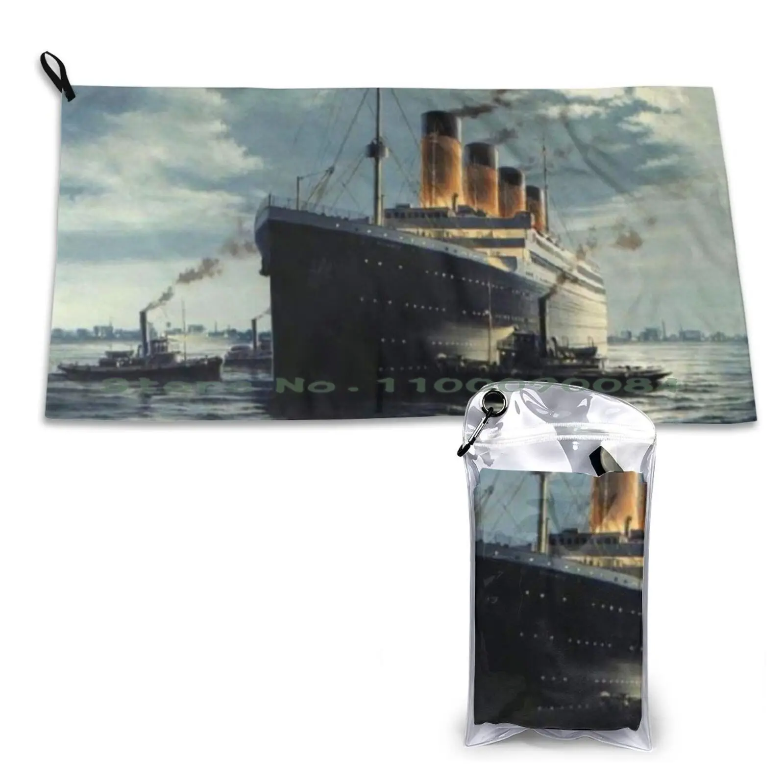 Titanic On Ocean , Oil Based Paint Quick Dry Towel Gym Sports Bath Portable Berlin Airport Berlin Brandenburg Baggage Tag