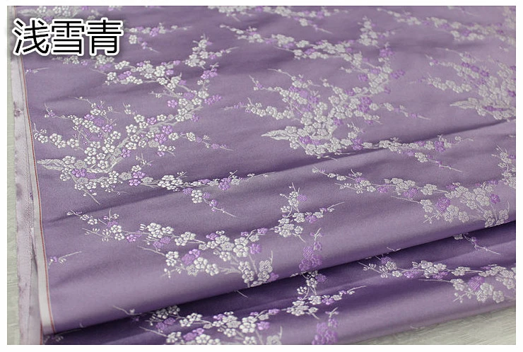 75x50cm Plum style damask silk satin brocade jacquard fabric costume upholstery furniture curtain clothing material