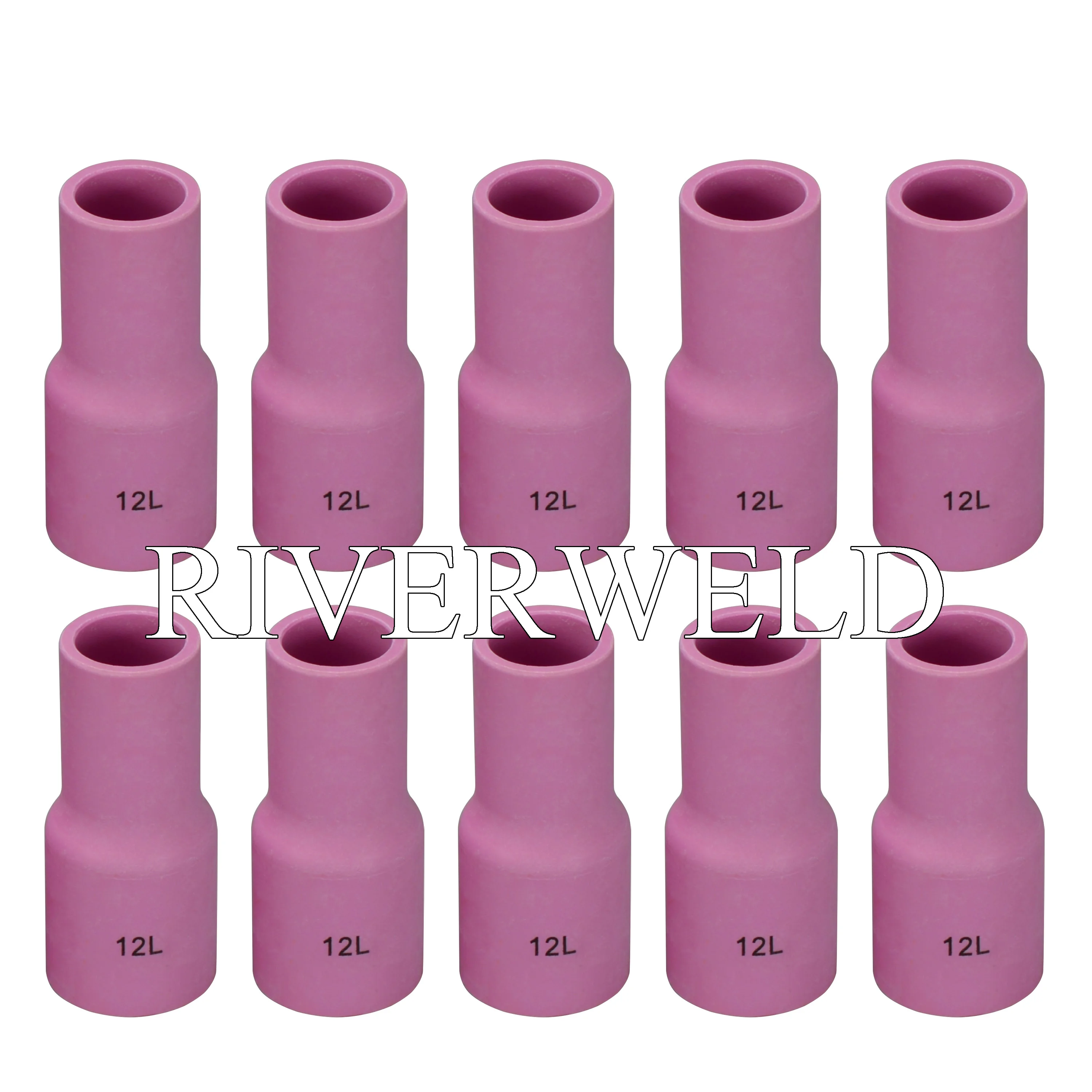 

RIVERWELD Long Large TIG Alumina Nozzle Ceramic Cup 53N87L (#12, 3/4") for TIG Welding Torch WP 9 17 18 20 25 26 Series 10pk