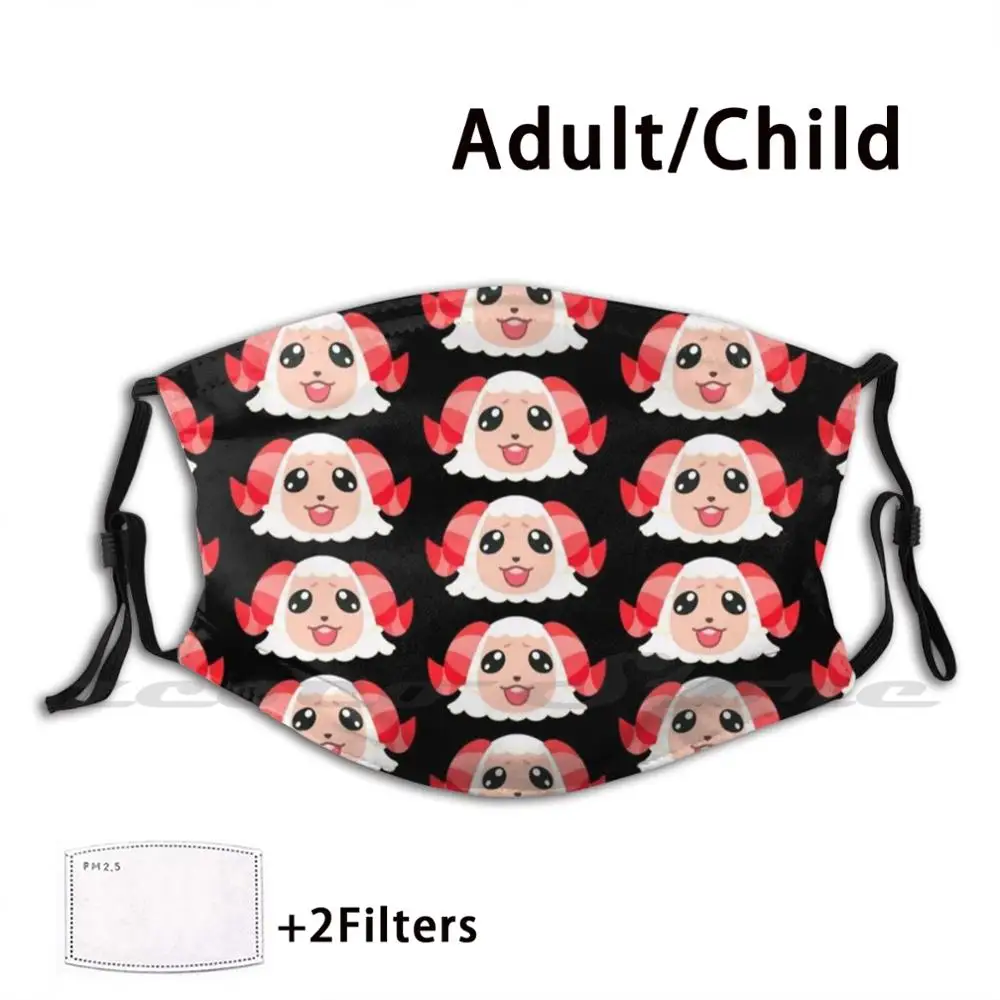 

Dom Icon Mask Cloth Reusable Print Filter Washable Dom Animals Acnh Animal New Horizons Villager Sheep Pet Sheep