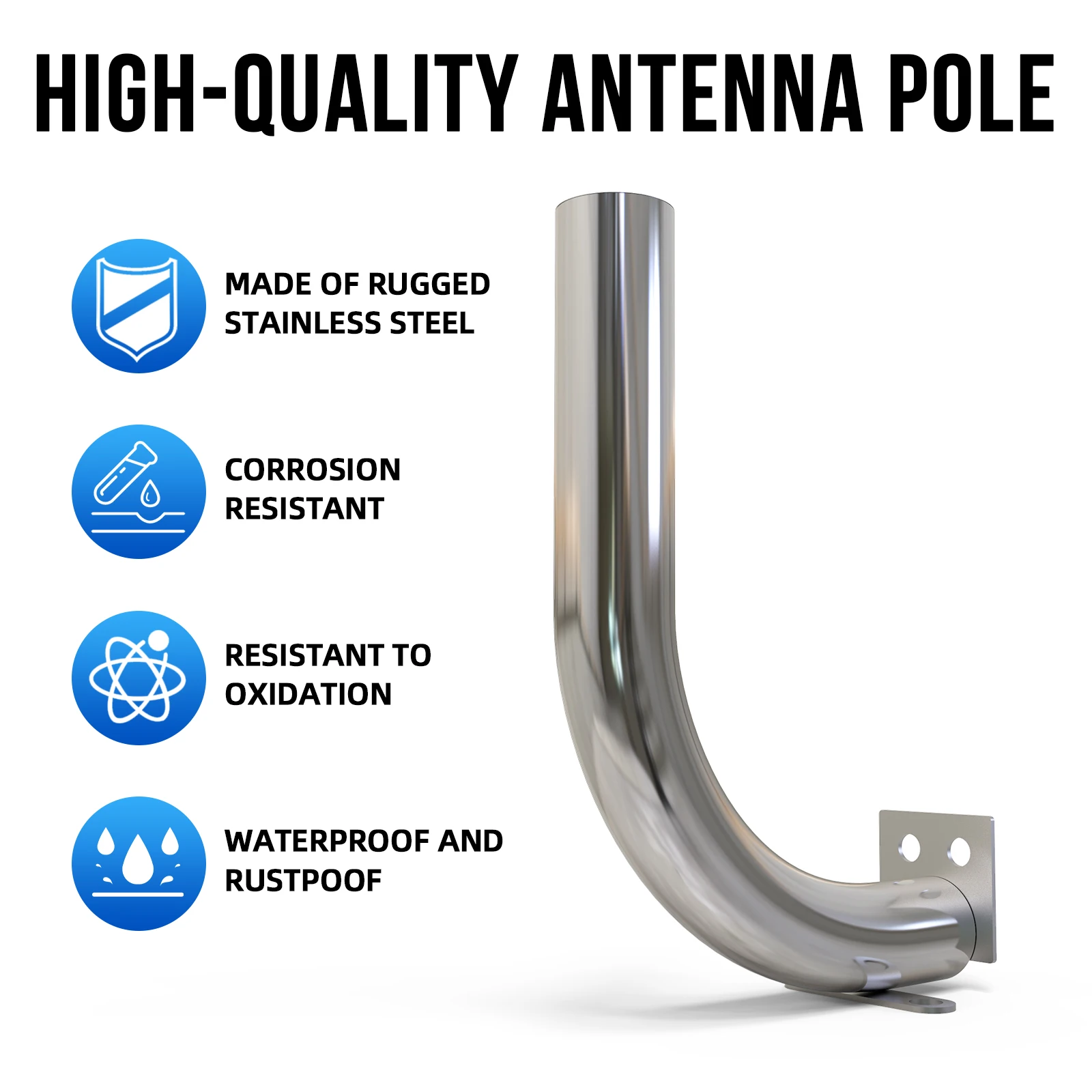 Lintratek Antenna Pole For 2G 3G 4G Outdoor Antenna Use Mobile Phone Signal Booster Accessories Rugged Stainless Steel Bracket