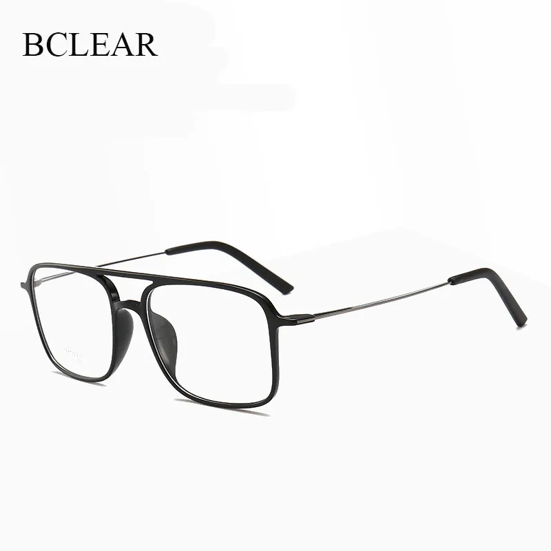 BCLEAR Super Light Square ULTEM Eyeglasses Double Beam Glasses Frame Men and Women Models Tide Big Face Comfortable