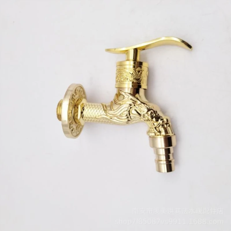 1pc Golden Chinese Dragon Garden Bibcock Washing Machine Faucet Outdoor Faucet for Garden Water Tap