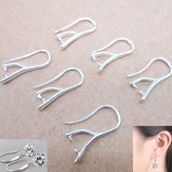 Free 10PCS more choice wholesale silver earrings jewelry accessories DIY crafts cufflinks earrings hook crystal cubic zirconi