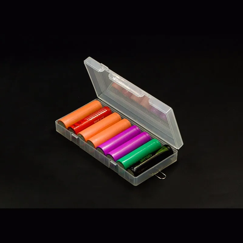 جراب حامل بطارية 18650 PP ، 8 × 18650 ، صندوق تخزين مع خطاف ، حافظة صلبة شفافة قوية