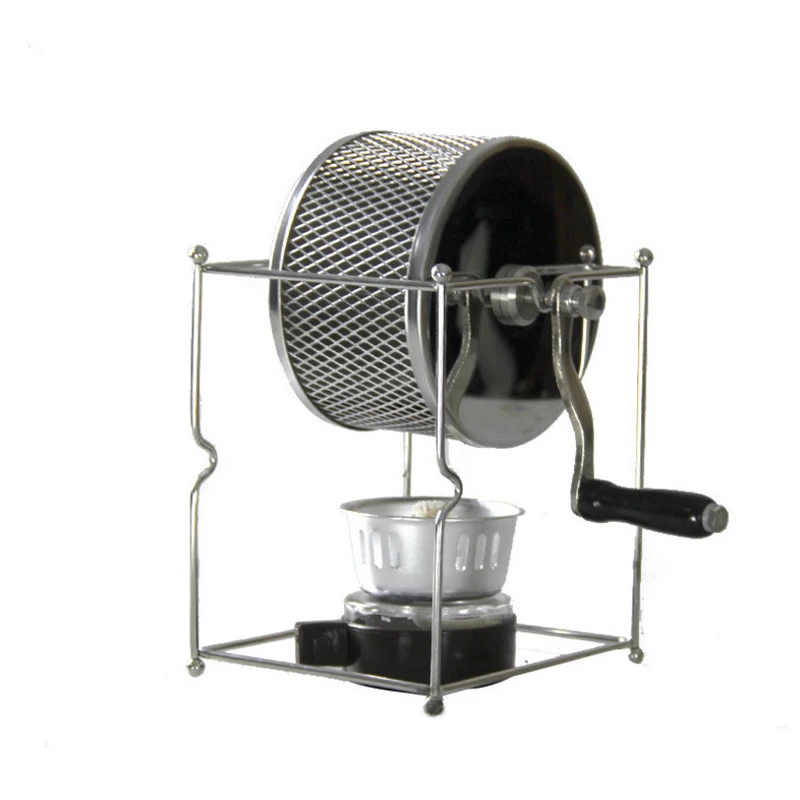 HiBPFV สแตนเลส Cranked อบถั่วเครื่องกาแฟ Bean Roaster ลูกกลิ้งเครื่องเบเกอรี่