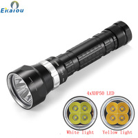 New DX4 Plus Diving Flashlight 4*XHP50 Underwater Super Bright LED Waterproof Dive 100m Tactics 26650 Torch Diver Hunting Light