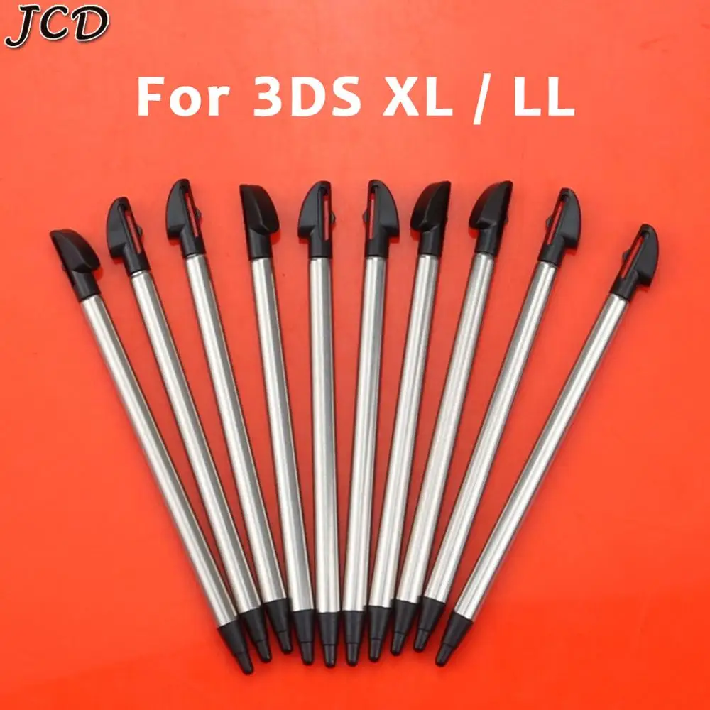 JCD 10PCS Metalen Telescopische Stylus Plastic Stylus Touchscreen Pen voor 2DS 3DS Nieuwe 2DS LL XL Nieuwe 3DS XL LL Voor NDSL NDSi