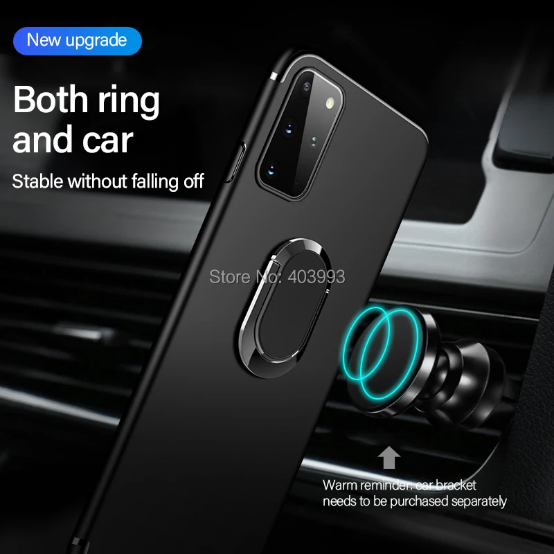 Case For ZTE Axon 40 Ultra Metal Ring Holder Magnetic Silicone Phone Case On  For ZTE Axon 40 Ultra A2023P