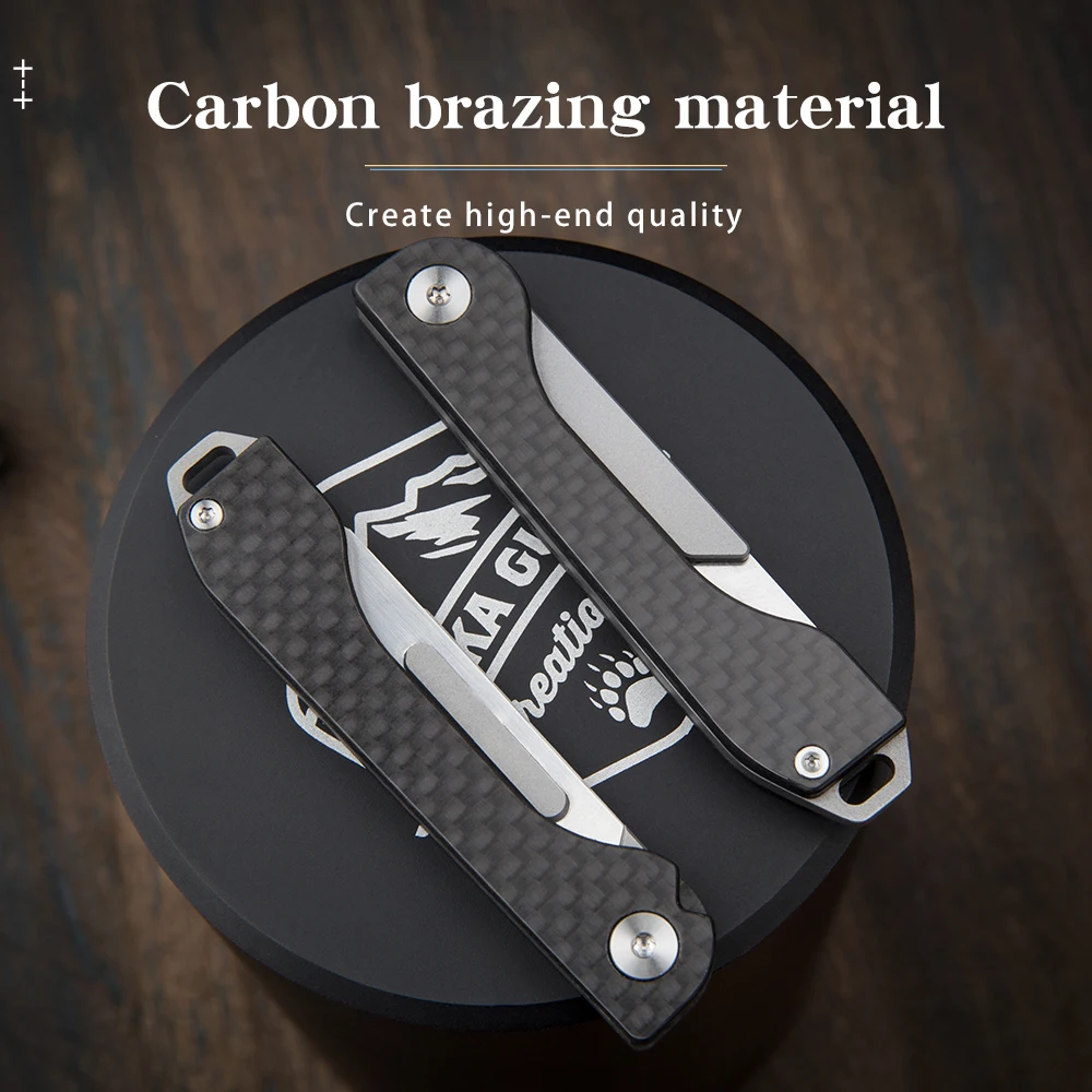 Carbon Fiber Folding Knife Sharp Blade Outdoor Survival Camping Emergency Tools Unpacking Scalpel