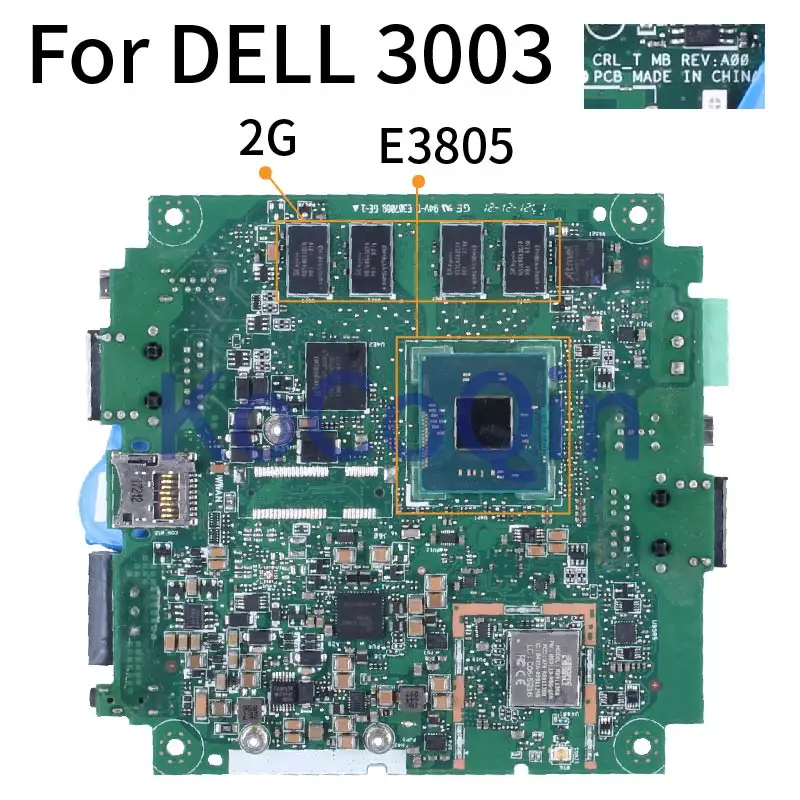 For DELL 3003 E3805 Notebook Mainboard 0G1PPH SR20Y 2GB RAM Laptop Motherboard