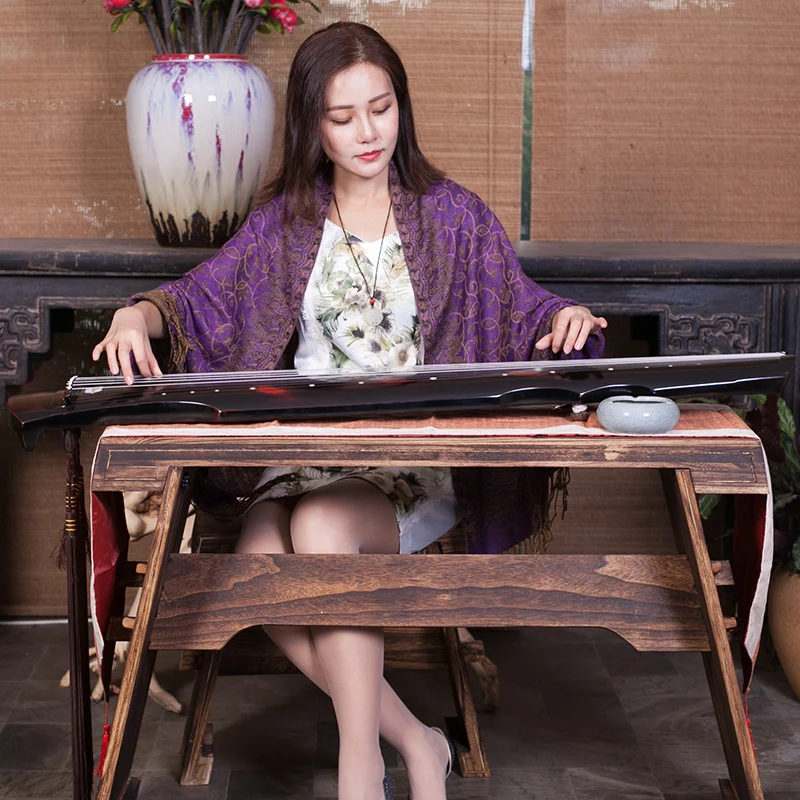 

Hot Selling Fuxi-type Guqin Old Paulownia 7 Strings Chinese Guqin Master Recommended For Beginners Professional Practice Zither