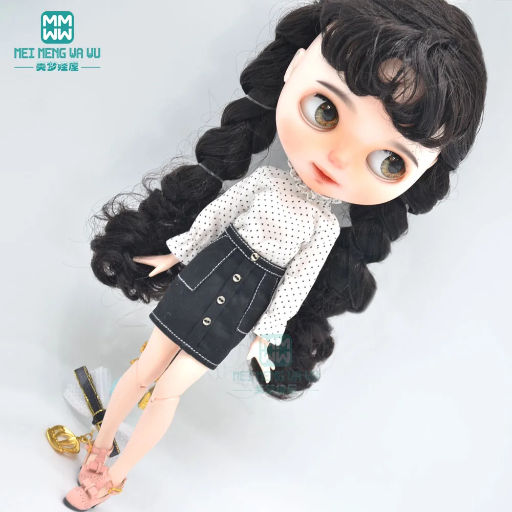 2020 new Blyth doll Clothes fashion turtleneck shirt, mini skirt for  Blyth doll ClotAzone OB23 OB24 1/6 doll accessories