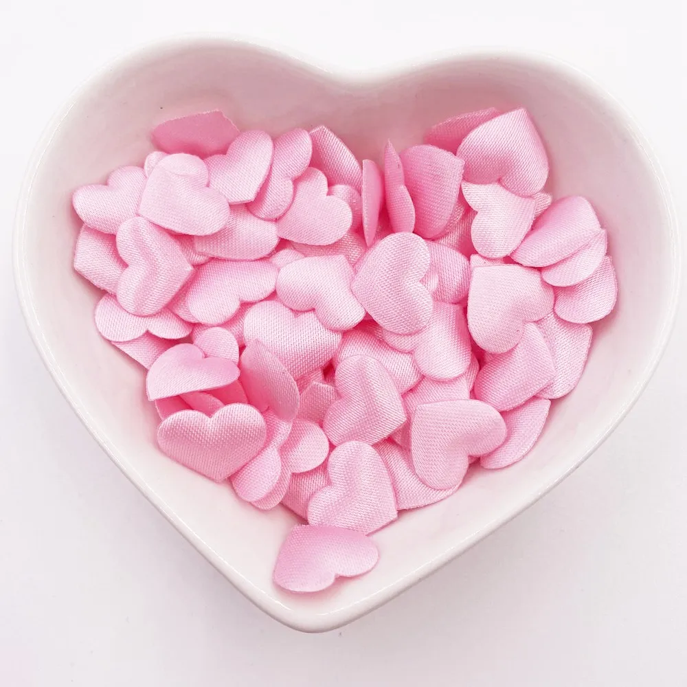 400PCS Cloth Padded Lovely Mini Peach heart Patch Wedding Appliques DIY Sewing Accessories Craft Decor XE05