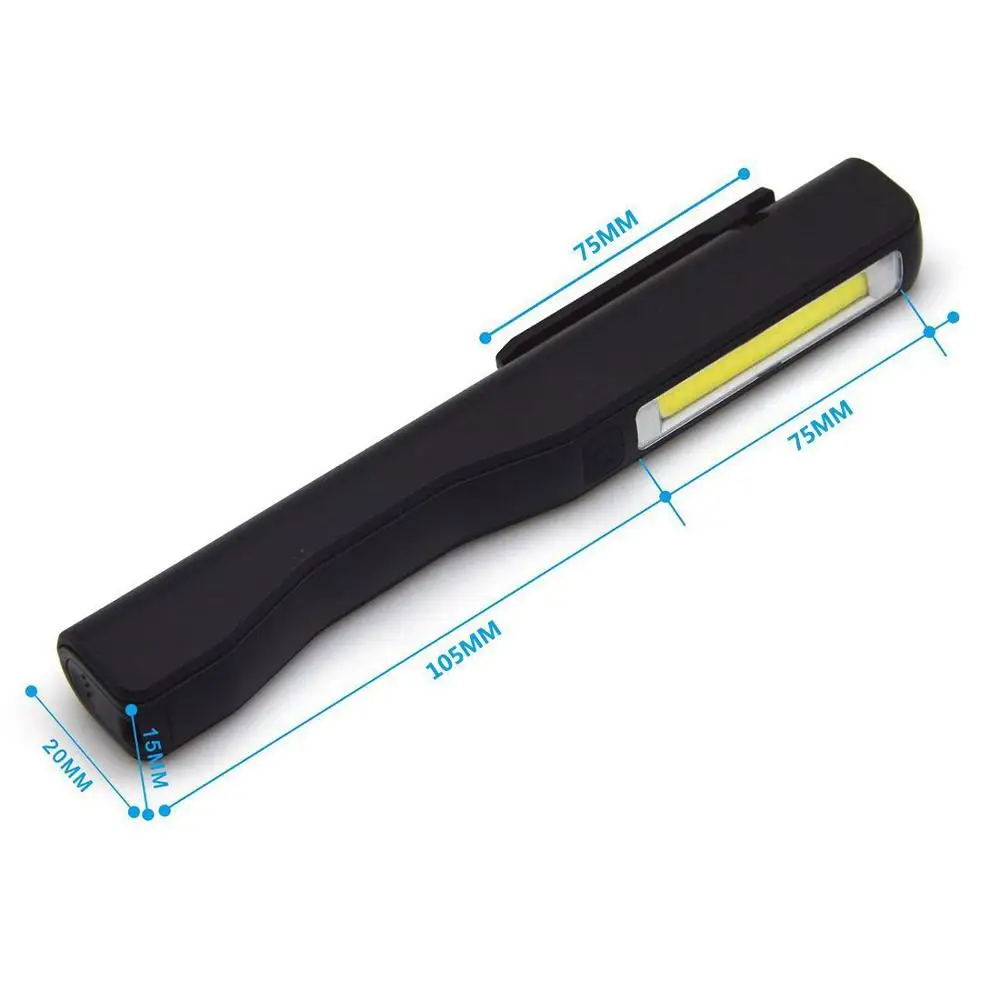 4W COB XPE LED Pocket Flashlight 800mA USB Work Light Cordless Magnet Car Repair Inspection Lamp 2Mode Camping Emergency Torch