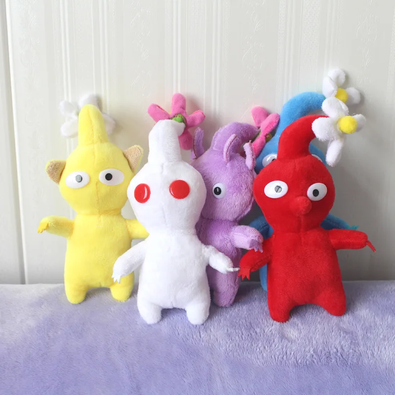 5pcs/set Pikmin Stuffed Plush Toys Flower Bud Leaf Plush Doll Cartoon Plush For  Gift