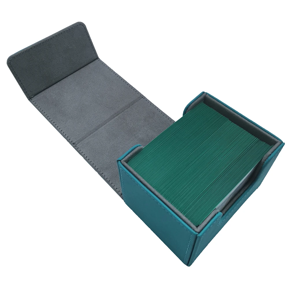 100+ Side Open Magic/YuGiOh Deck Case TCG Card Box: Green