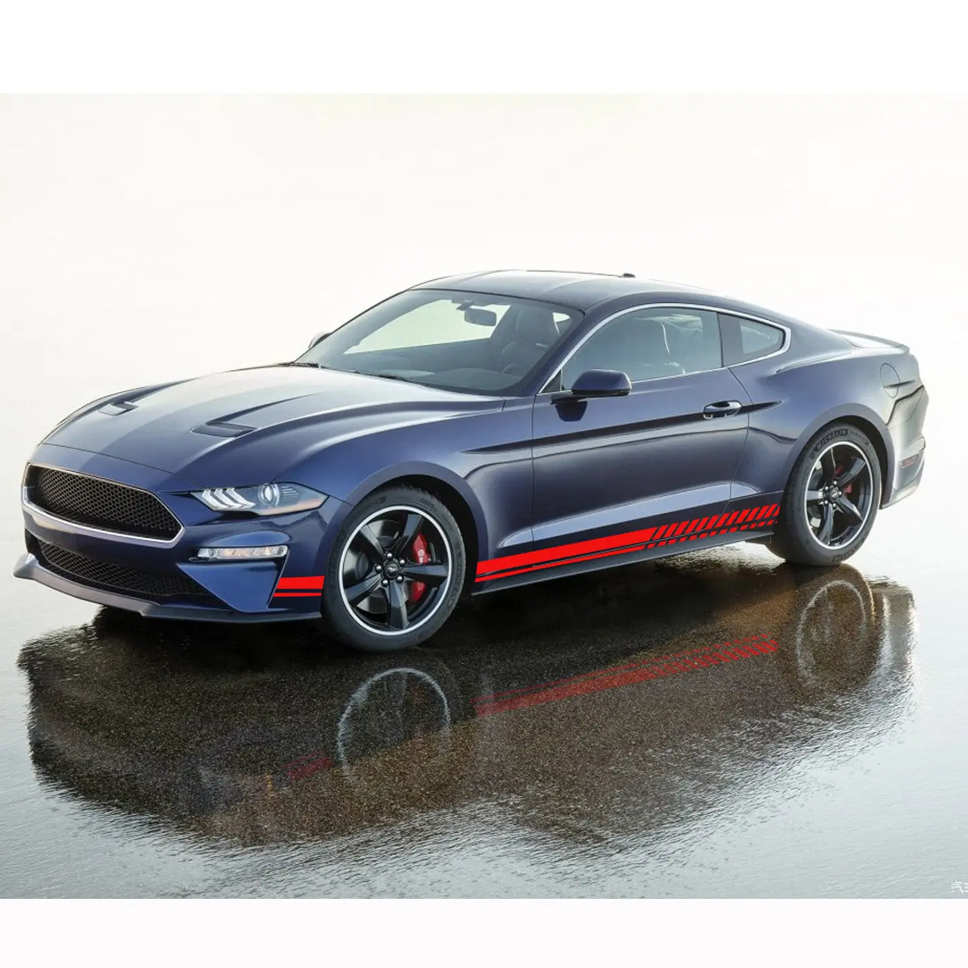 

Для Ford Mustang боковая юбка для гоночного автомобиля Наклейка в полоску графические наклейки Красный