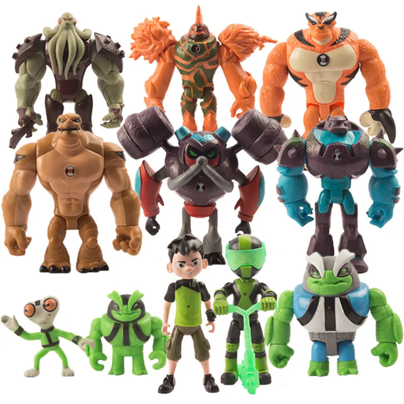 PVC Action Figure Ben 10 Tennyson Four Arms Grey Matter Kineceleran Diamondhead Heatblast Humongousaur Rath Vilgax Kids Toys