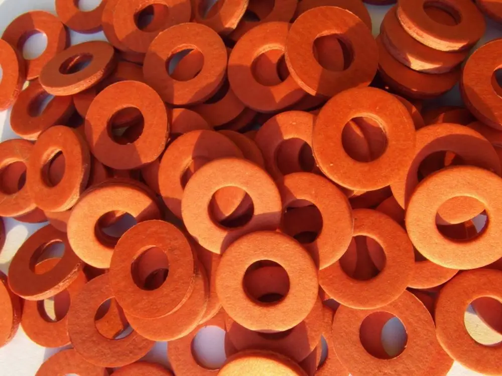 100Pcs Staal Pad Isolatie Ringen Rood Staal Papier Meson Pakking Spacer Isolerende Spacers