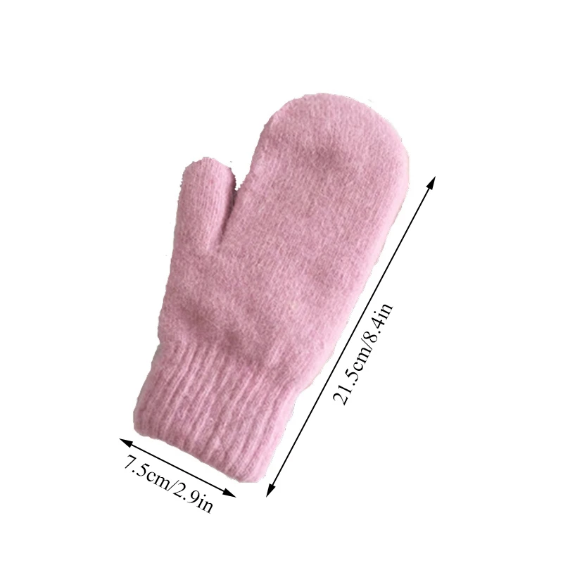 Women\'s Winter Gloves Imitation Rabbit Fur Fingerless Gloves Knitted Gloves Mittens Solid Color Plus Velvet Cashmere Gloves 2022