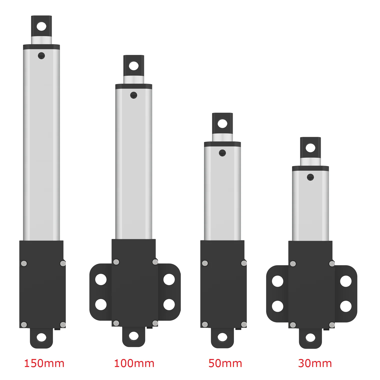 Imagem -06 - Séries dc 12v Mirco Atuador Linear 20n 50n 70n 150n Brinquedo Armário Porta Haste Telescópica com Suporte 30 mm 50 mm 100 mm 150 mm Ip60-yr