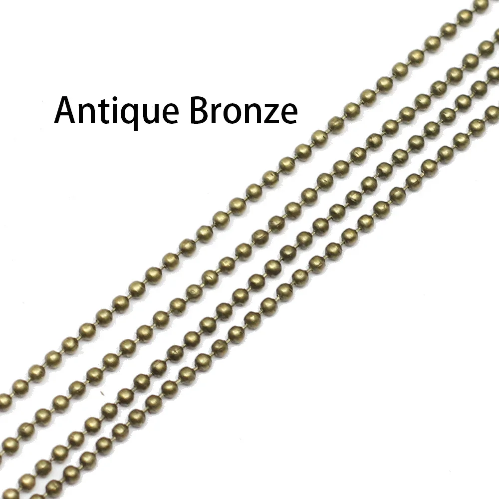 10m/lot Dia 1.2 1.5 2 mm Gold/Black Color Metal Ball Bead Chains For DIY Necklaces Jewelry Making Findings Accessories