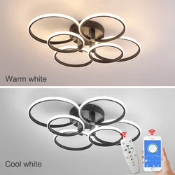 Lustre moderno de led para quarto, luminária moderna com controle remoto e app de escurecimento 90-260v