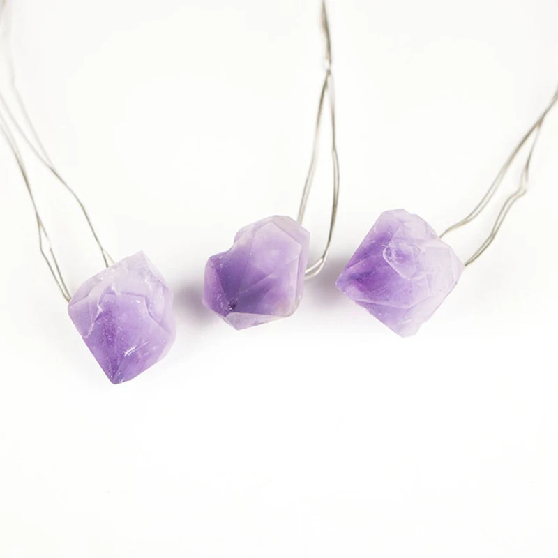 LED Purple Stone String Light Twinkle Creative Real Stone Lamp String Battery Operated for Valentine’s Day Couple Dating Decor