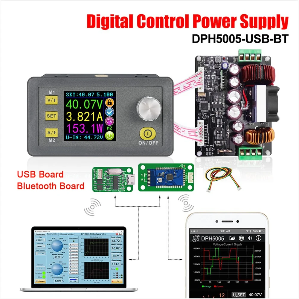 RD DPH5005 Buck-boost Converter Constant Voltage Current Programmable Digital Control Power Supply Color LCD Voltmeter 50V 5A