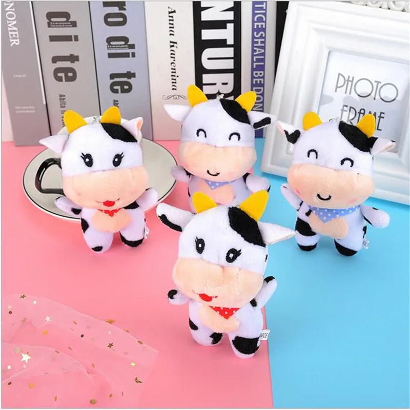 1PCS Cute Little Cow Plush Toy Bull Symbol Of  The Year Mascot  Pendant Stuffed Toys For Girls Gift Doll Grab Machine Doll 12cm