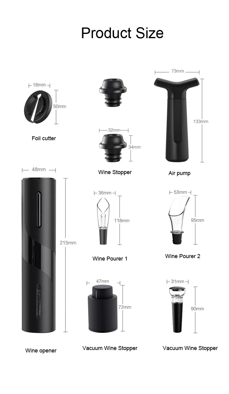 Лучший подарок, Технология безопасности, открывалка с воздушным насосом, штопор и пробка, 4 в 1, Электрический штопор для вина, набор кухонного