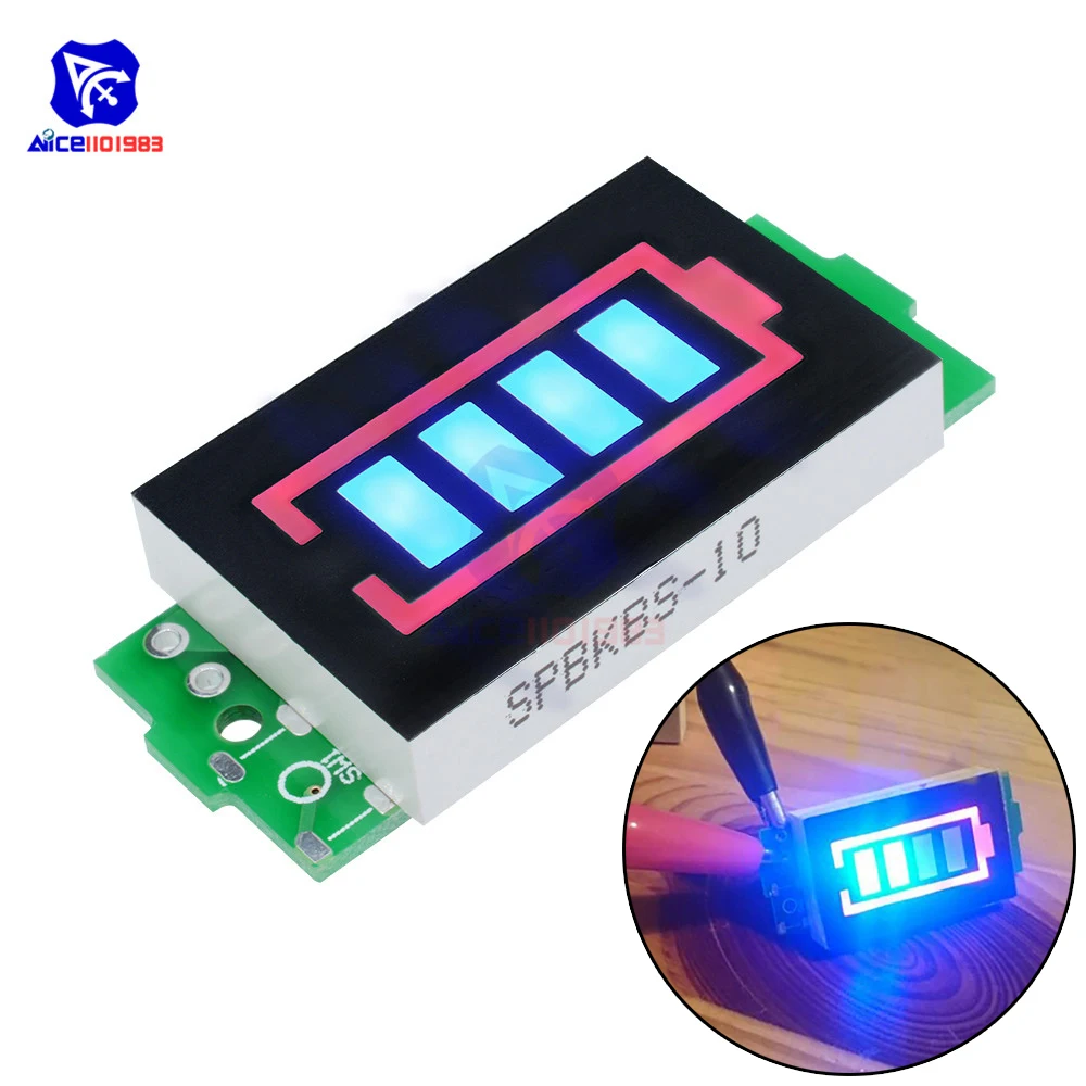 diymore 1S/2S/3S/4S/6S/7S Series Green/Blue 4 Level LED Indicator Module 18650 Lithium Battery Capacity Charging Tester for Car